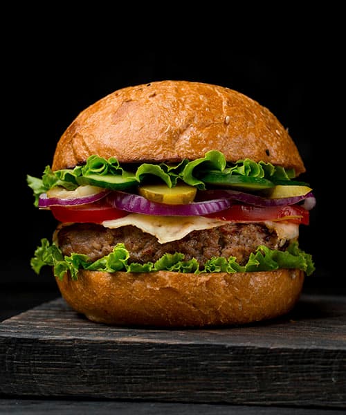 Imagen platillo Hamburguesa Queso y  Pepinos